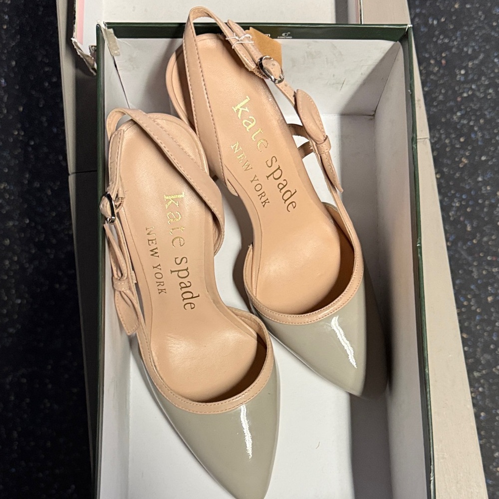 Kate Spade Nude and Cream Slingback Heels